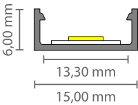 EXO-A1 SURFACE PROFILE | 2M | ALUMINUM ANNODIZED | LED MAX.13MM | ULTRAFLAT