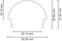PC53_24 Cover für LED Alu-Profile Exo-N3/N4 | 2m |...