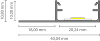 EXO-F1H FLIESSEN PROFIL | 3M | ALUMINIUM ELOXIERT | LED...