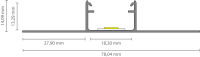 EXO-T3 TROCKENBAU PROFIL | 3M | ALUMINIUM ELOXIERT | LED MAX.16MM | FLAT