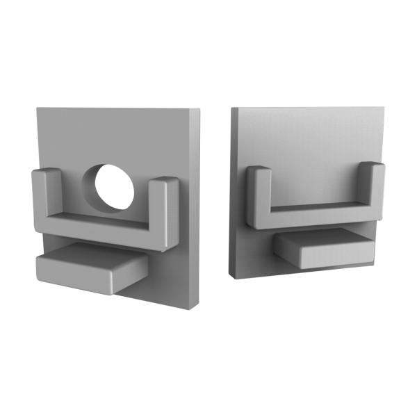 CAP-A2 Endcap | with hole | alu-silver