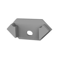 CAP-F2 Endkappe | mit Loch | alu-silber