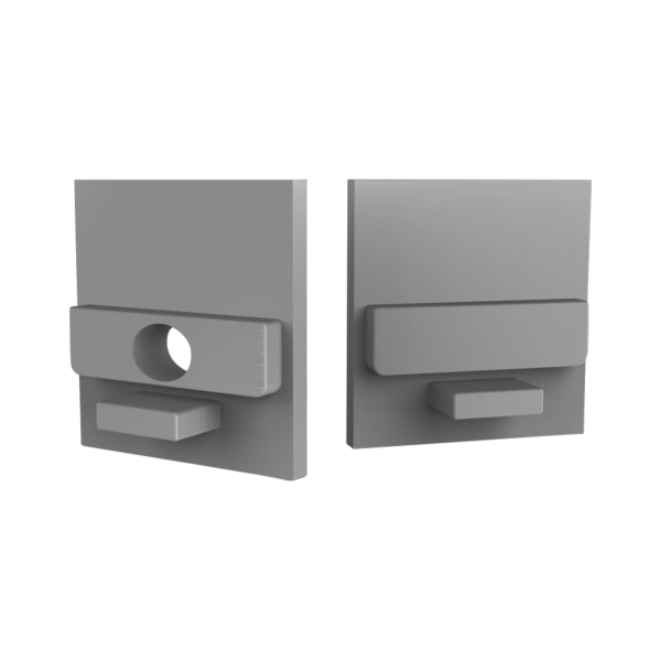CAP-N2 Endcap | with hole | alu-silver