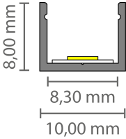 EXO-A0 AUFBAU PROFIL | 2M | WEISS RAL9016 | LED MAX.8MM |...