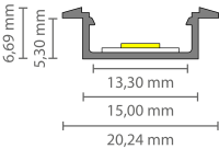 EXO-A1F EINBAU PROFIL | LED MAX.13MM | ULTRAFLAT+WINGS