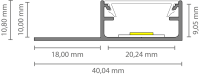 EXO-F1H FLIESSEN PROFIL | 2M | ALUMINIUM ELOXIERT | LED MAX.16MM | DIRECT+NARROW