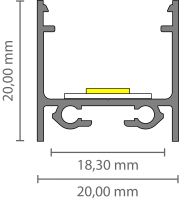 EXO-N2 AUFBAU PROFIL | 3M | SCHWARZ RAL9005 | LED MAX.6MM | ULTRAFLAT