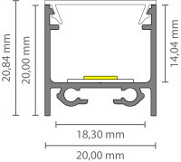 EXO-N2 AUFBAU PROFIL | 3M | SCHWARZ RAL9005 | LED MAX.6MM | ULTRAFLAT