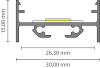 EXO-N3 SURFACE PROFILE | 2M | BLACK RAL9005 | LED MAX.24MM | ULTRAFLAT+WIDE