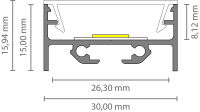 EXO-N3 SURFACE PROFILE | 2M | WHITE RAL9016 | LED MAX.24MM | ULTRAFLAT+WIDE