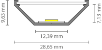 EXO-V1 ECK PROFIL | 2M | ALUMINIUM ELOXIERT | LED MAX.12MM | FLAT BACK