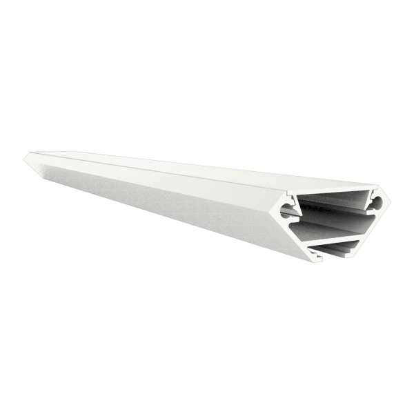 EXO-V2 PROFILÉ ANGLE | 2M | BLANC RAL9016 | LED MAX.14MM | CANAL CÂBLE ARRIÉRE