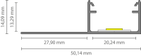 EXO-T3H TROCKENBAU PROFIL | 2M | ALUMINIUM ELOXIERT | LED MAX.16MM |DIRECT+ FLAT
