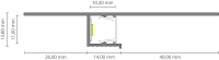 EXO-T4 DRYWALL PROFILE | 2M | WHITE RAL9016 | LED MAX.16MM |WALLWASHER