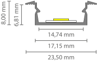 EXO-NLN1F PROFILÉ ENCASTRÉ | 2M | LED...