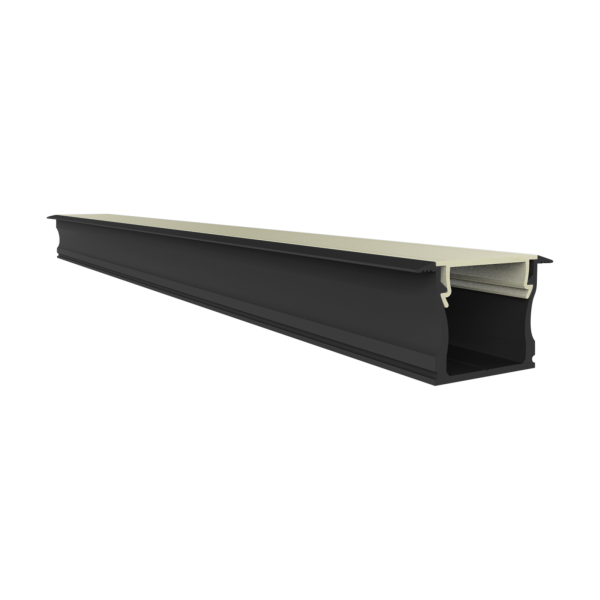 EXO-NLN2F EINBAU PROFIL | 2M | SCHWARZ RAL9005 | LED MAX.14MM | NARROW+WINGS
