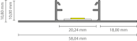 EXO-F1 FLIESSEN PROFIL | 3M | ALUMINIUM ELOXIERT | LED...