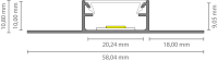 EXO-F1 FLIESSEN PROFIL | 3M | ALUMINIUM ELOXIERT | LED MAX.16MM | NARROW
