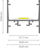 EXO-N4 AUFBAU PROFIL | LED MAX.24MM | FLAT+WIDE