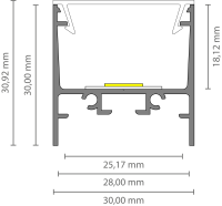 EXO-N4 PROFILÉ EN SAILLIE | 2M | NOIR RAL9005 | LED MAX.24MM | PLAT+WIDE